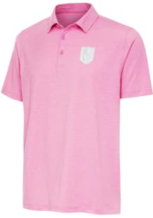 Antigua Vegas Golden Knights Mens Pink Par 3 White Logo Short Sleeve Polo