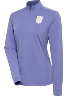 Antigua Golden Knights Womens Purple Finish White Logo 1/4 Zip Pullover