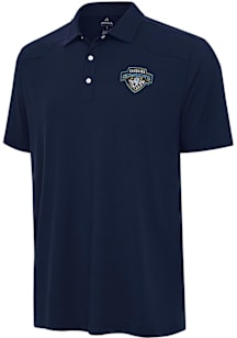 Antigua Carolina Cowboys Mens Navy Blue Western Short Sleeve Polo