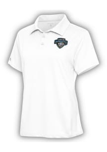 Antigua Carolina Cowboys Womens White Motivated Short Sleeve Polo Shirt