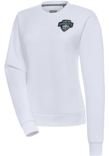 Antigua Carolina Cowboys Womens White Victory Crew Sweatshirt