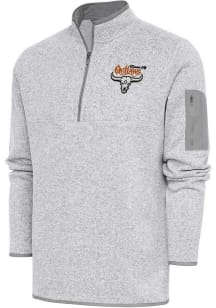 Antigua Kansas City Outlaws Mens Grey Fortune Long Sleeve 1/4 Zip Fashion Pullover
