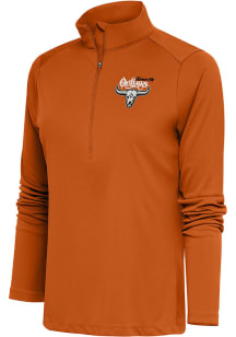 Antigua Kansas City Outlaws Mens Orange Tribute Long Sleeve 1/4 Zip Pullover