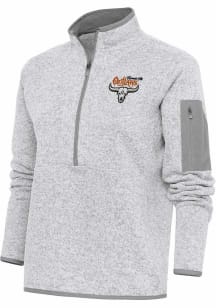Antigua Kansas City Outlaws Womens Grey Fortune 1/4 Zip Pullover