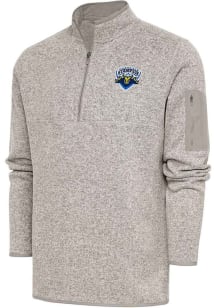 Antigua Nashville Stampede Mens Oatmeal Fortune Long Sleeve 1/4 Zip Fashion Pullover