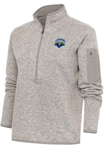 Antigua Nashville Stampede Womens Oatmeal Fortune 1/4 Zip Pullover