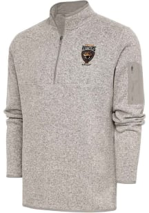 Antigua Texas Rattlers Mens Oatmeal Fortune Long Sleeve 1/4 Zip Fashion Pullover