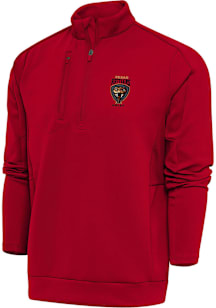 Antigua Texas Rattlers Mens Red Generation Long Sleeve Qtr Zip Pullover