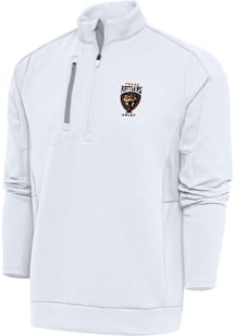 Antigua Texas Rattlers Mens White Generation Long Sleeve Qtr Zip Pullover