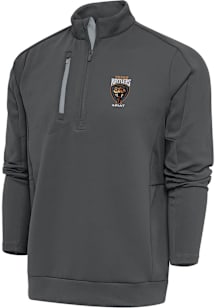 Antigua Texas Rattlers Mens Grey Generation Long Sleeve Qtr Zip Pullover
