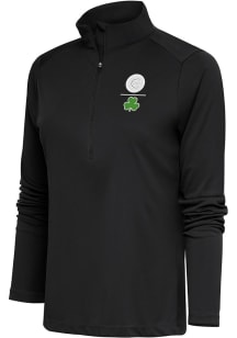 Antigua Chicago Cubs Womens Grey Shamrock Tribute 1/4 Zip Pullover