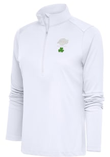 Antigua Los Angeles Lakers Womens White Shamrock Tribute 1/4 Zip Pullover