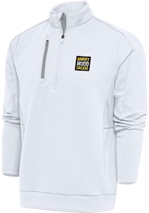 Antigua Harvey Mudd College Mens White Generation Long Sleeve Qtr Zip Pullover