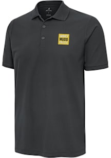 Antigua Harvey Mudd College Mens Black Legacy Pique Short Sleeve Polo
