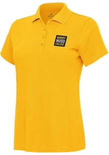 Antigua Harvey Mudd College Womens Gold Legacy Pique Short Sleeve Polo Shirt