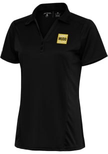 Antigua Harvey Mudd College Womens Black Tribute Short Sleeve Polo Shirt