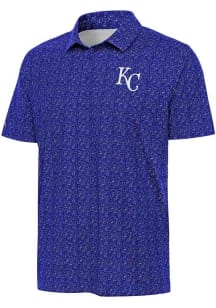 Antigua Kansas City Royals Mens Blue Figment Short Sleeve Polo