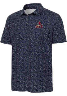 Antigua St Louis Cardinals Mens Navy Blue Figment Short Sleeve Polo
