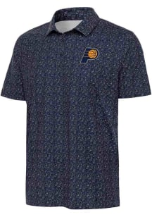 Antigua Indiana Pacers Mens Navy Blue Figment Short Sleeve Polo