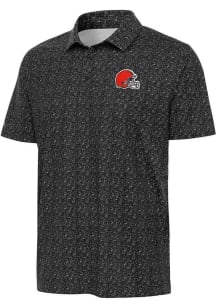 Antigua Cleveland Browns Mens Black Figment Short Sleeve Polo