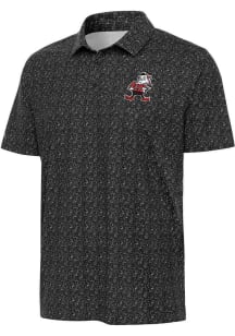 Antigua Cleveland Browns Mens Black Brownie Figment Short Sleeve Polo