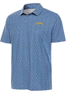 Antigua Los Angeles Chargers Mens Light Blue Figment Short Sleeve Polo