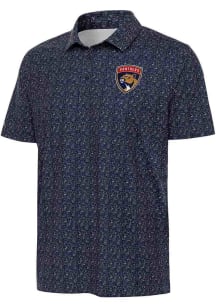 Antigua Florida Panthers Mens Navy Blue Figment Short Sleeve Polo