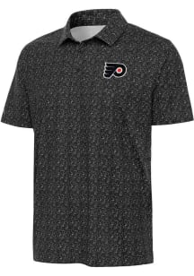 Antigua Philadelphia Flyers Mens Black Figment Short Sleeve Polo