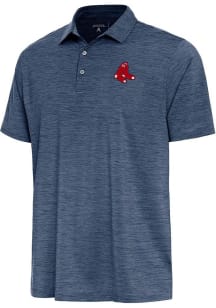 Antigua Boston Red Sox Mens Navy Blue Layout Short Sleeve Polo