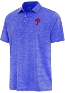 Antigua Philadelphia Phillies Mens Blue Layout Short Sleeve Polo
