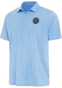 Antigua New York City FC Mens Light Blue Layout Short Sleeve Polo