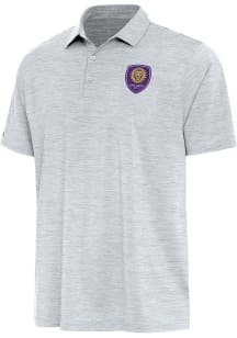 Antigua Orlando City SC Mens Grey Layout Short Sleeve Polo