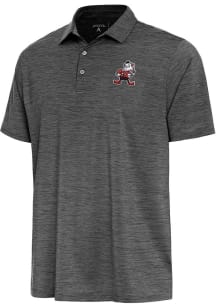 Antigua Cleveland Browns Mens Black Brownie Layout Short Sleeve Polo