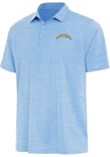 Antigua Los Angeles Chargers Mens Light Blue Layout Short Sleeve Polo