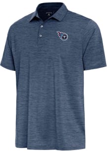 Antigua Tennessee Titans Mens Navy Blue Layout Short Sleeve Polo