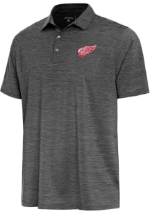 Antigua Detroit Red Wings Mens Black Layout Short Sleeve Polo