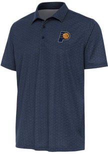 Antigua Indiana Pacers Mens Navy Blue Relic Short Sleeve Polo