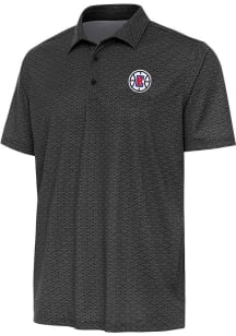 Antigua Los Angeles Clippers Mens Black Relic Short Sleeve Polo
