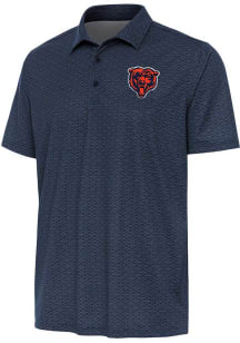 Antigua Chicago Bears Mens Navy Blue Bear Logo Relic Short Sleeve Polo