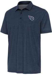 Antigua Tennessee Titans Mens Navy Blue Relic Short Sleeve Polo