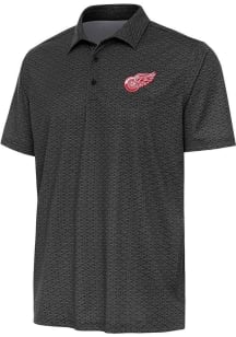Antigua Detroit Red Wings Mens Black Relic Short Sleeve Polo