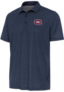 Antigua Montreal Canadiens Mens Navy Blue Relic Short Sleeve Polo