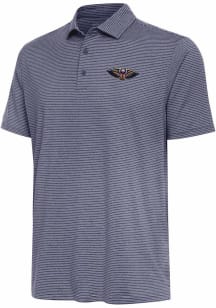 Antigua New Orleans Pelicans Mens Navy Blue Scheme Short Sleeve Polo
