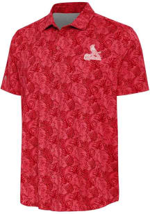 Antigua St Louis Cardinals Mens Red Tampa Short Sleeve Dress Shirt