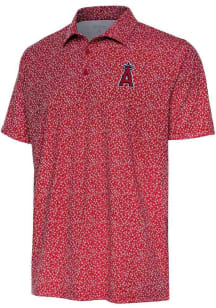 Antigua Los Angeles Angels Mens Red Terrace Short Sleeve Polo