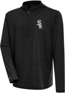 Antigua Chicago White Sox Mens Black Tidy Long Sleeve 1/4 Zip Pullover