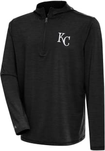 Antigua Kansas City Royals Mens Black Tidy Long Sleeve 1/4 Zip Pullover