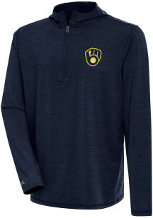 Antigua Milwaukee Brewers Mens Navy Blue Tidy Hood