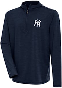 Antigua New York Yankees Mens Navy Blue Tidy Long Sleeve Lightweight Hoodie