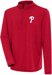 Antigua Philadelphia Phillies Mens Red Tidy Long Sleeve 1/4 Zip Pullover